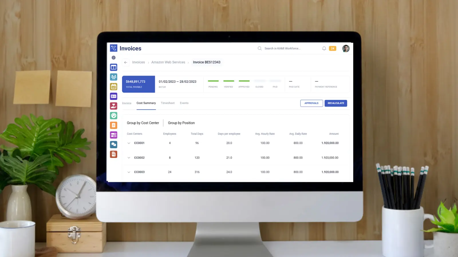 KAMI Invoicing client dashboard