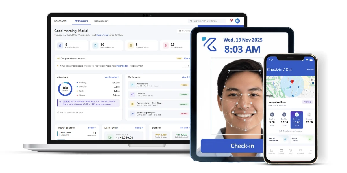 KAMI Workforce on laptop, tablet and mobile