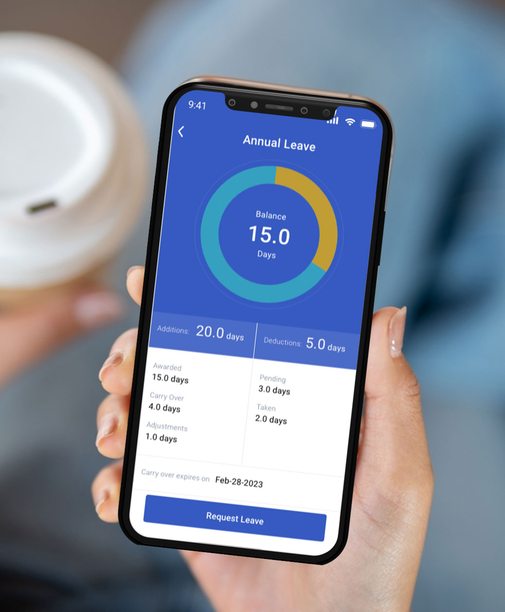Mobile leave tracking inside attendance software with timekeeping tools and employee time clock features
